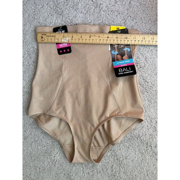 Bali New Womens Cool Comfort High-Waist Ultra Briefs Shapewear M/6 Beige - Picture 4 of 9